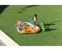 Pripučiama vaikų baseino vandens žaidimų aikštelė 201x157x69 cm čiuožykla fontanas dinozauras INTEX 56139