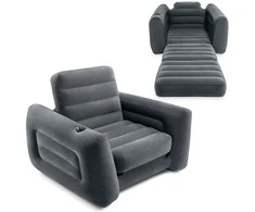 Intex Išskleidžiama sofa, tamsiai pilkos spalvos, 117x224x66cm