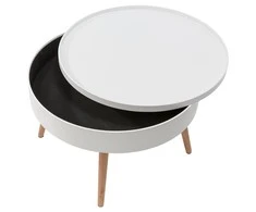 Modernhome Apvalus staliukas, baltas