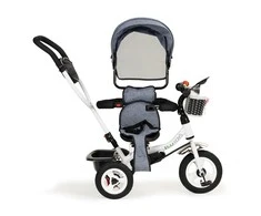 Ecotoys triratukas besisukantis stogelis pilka patvarūs guminiai ratai