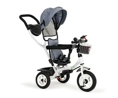 Ecotoys triratukas besisukantis stogelis pilka patvarūs guminiai ratai
