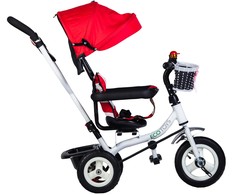Ecotoys Triratukas Eco Toys, raudoanas-baltas