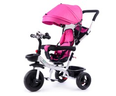 Ecotoys Triratukas su pasukama sėdyne Eco Toys, rožinis