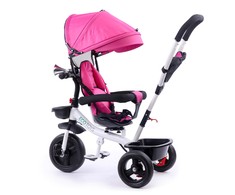 Ecotoys Triratukas su pasukama sėdyne Eco Toys, rožinis