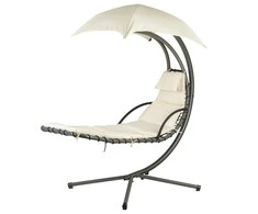 Pakabinamas sodo gultas ModernHome, 190x114x210 cm, smėlio spalvos