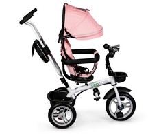 Ecotoys Triratis vežimėlis 360* pasukama sėdynė Rožinė
