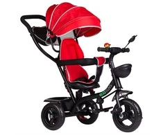 Ecotoys Triratis su pasukama sėdyne Raudona