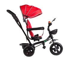 Ecotoys Triratis su pasukama sėdyne Raudona