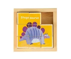 Edukacinė, medinė, kaladėlių dėlionė Ecotoys Dino