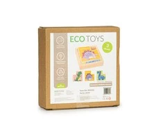 Edukacinė, medinė, kaladėlių dėlionė Ecotoys Dino