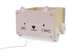 Ecotoys Medinis vagonėlis su virvute kaladėlėms Eco Toys