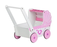 Medinis Stumdukas Ecotoys Lėlių Vežimėlis