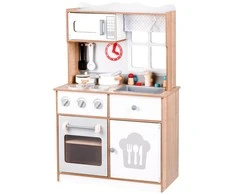 Medinė vaikų virtuvė su priedais ECOTOYS 92 cm