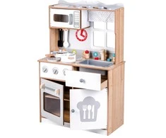 Medinė vaikų virtuvė su priedais ECOTOYS 92 cm
