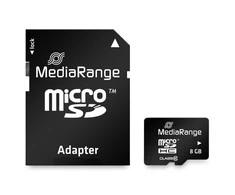 Atminties kortelė Kortelė MediaRange MR957 MikroSDHC 8 GB klasė 10 UHL- (MR957)