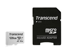 Atminties kortelė su adapteru Transcend microSDXC USD300S 128GB CL10 UHS-I U3 iki 95MB/S