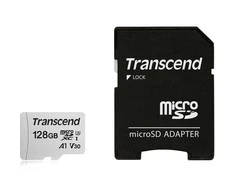Atminties kortelė su adapteru Transcend microSDXC USD300S 128GB CL10 UHS-I U3 iki 95MB/S