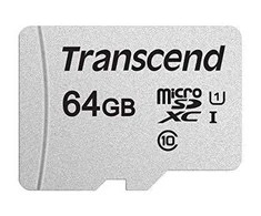 Atminties kortelė Transcend microSDXC USD300S 64GB CL10 UHS-I U1 iki 95MB/S