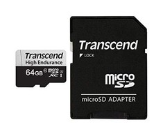 Atminties kortelė TRANSCEND 64GB Micro SD w/ adapter U1 High Endurance