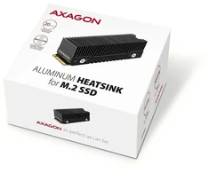 AXAGON CLR-M2XT pasyvus - M.2 SSD, 80 mm SSD, ALU korpusas, silikoninės šiluminės pagalvėlės, aukštis 20 mm