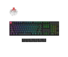 Belaidė magnetinė klaviatūra Keychron K10 QMK, Raudoni (Red) jungikliai, US INTL ANSI išdėst., Juoda