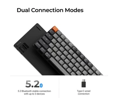 Belaidė mechaninė klaviatūra Keychron K3 Version 3 (K3X-B4) | RGB | Banana tipo jungikliai