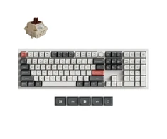 Keychron Belaidė klaviatūra Q6 Ultra, Rudi (brown) jungikliai, Balta (Q6U-P3)
