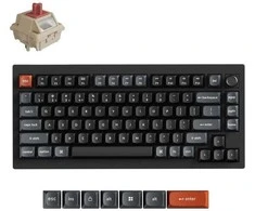 Keychron V1 Ultra Wireless (V1U-D1) – US išdėstymas – Hot-Swappable Silk POM Raudona – Juodas (Juoda) Mechaninė Belaidė Žaidimų Klaviatūra