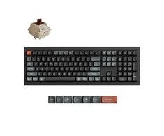 Belaidė mechaninė klaviatūra Keychron V6 Ultra 8K, Rudi (Brown) jungikliai, US INTL ANSI išdėst., Juoda