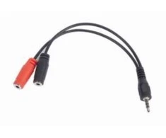 GEMBIRD CCA-417 Gembird Adapteris Stereo Mini Jack (M) 4-pin -> 2x Mini Jack (F), 20cm, juodas