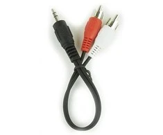 „Gembird“ garso stereo adapteris iš 3,5 mm kištuko į 2 RCA kištukus, 0,2 m | Cablexpert