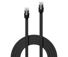 Tinklo Kabelis - LINDY Cat.6 U/UTP Plokščias Tinklo Kabelis, RJ45, M/M, 250MHz, 10 m, Juodas