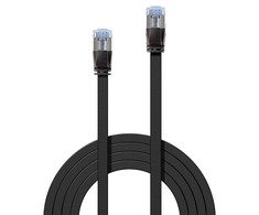 Tinklo Kabelis - LINDY Cat.6A U/FTP Plokščias Tinklo Kabelis, RJ45, M/M, 500MHz, 32AWG, 3 m, Juodas