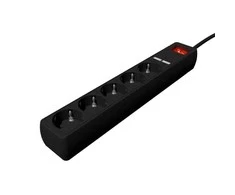 Gembird EnerGenie | Prailgintuvas su USB įkrovikliu, 5 lizdai, 1,5 m, Juodas | SPG5-U2-5-02
