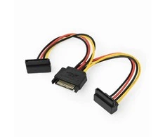 GEMBIRD CC-SATAM2F-02 Gembird kabelio maitinimo SATA 15 kontaktų -> 2x SATA HDD (kampinės jungtys)