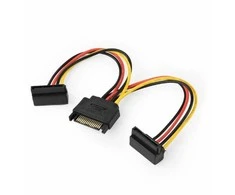 GEMBIRD CC-SATAM2F-02 Gembird kabelio maitinimo SATA 15 kontaktų -> 2x SATA HDD (kampinės jungtys)