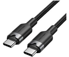 Vention USB-C to C cable, braided, 3A, 480Mbps, 60W, 1m, WH