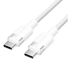 „Vention“ USB-C–C laidas, pintas, 3A, 480 Mbps, 60 W, 2 m, baltos spalvos