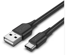 Kabelis USB Vention USB-A - USB-C 1.5 m Juodas (CTHBG)