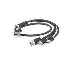 GEMBIRD CC-USB2-AM31-1M Gembird USB įkrovimo kombinuotas 3 viename laidas, juodas, 1m