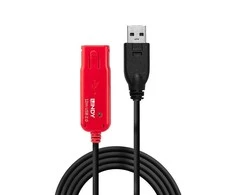 USB Prailginimo Laidas - LINDY USB 2.0 Aktyvus Prailginimo Laidas Pro Extend Type M/F, 8 m, Juodas