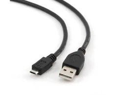 Gembird Cablexpert | USB 2.0 | Juodas | * USB 2.0 laidas su A tipo kištuku ir B tipo mikrojungtimi * Paauksuoti kontaktai patikimam didelės spartos duomenų perdavimui * Lietos jungtys | USB-A į mikroUSB