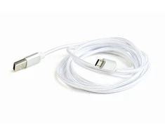 Gembird „Cablexpert“ medvilninis pintas „Micro-USB“ laidas su metalinėmis jungtimis, 1,8 m, sidabrino spalvos, lizdinėje plokštelėje | „Cablexpert“