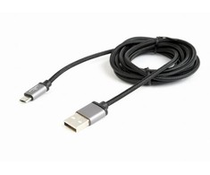 GEMBIRD CCB-mUSB2B-AMBM-6 Gembird cotton braided micro USB cable 2.0 AM-MBM5P 1.8M, metal connectors,juodas