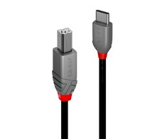 USB Laidas - LINDY Anthra Line USB 2.0 Type C į B Laidas, 2 m, Juodas