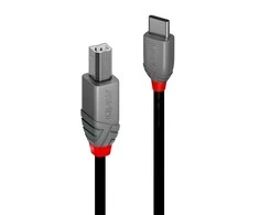 USB Laidas - LINDY Anthra Line USB 2.0 Type C į B Laidas, 2 m, Juodas