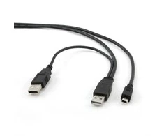 GEMBIRD CCP-USB22-AM5P-3 Gembird dvigubas USB Y 2.0 A-kištukas - MINI 5PM 0,9m kabelis