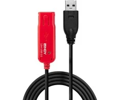 USB Prailginimo Laidas - LINDY USB 2.0 Aktyvus Prailginimo Laidas Pro Extend Type M/F, 12 m, Juodas