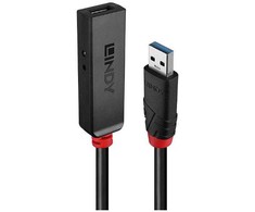 USB Prailginimo Laidas - LINDY USB 3.0 Aktyvus Prailginimo Laidas, M/F, 5Gbps, 5 m, Juodas