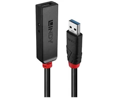 USB Prailginimo Laidas - LINDY USB 3.0 Aktyvus Prailginimo Laidas, M/F, 5Gbps, 5 m, Juodas